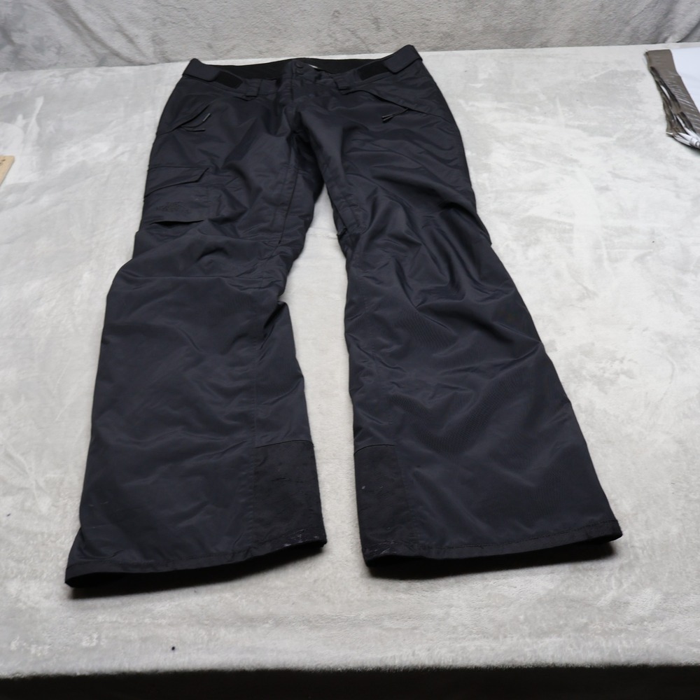 North Face Snow Pant Women Large Black Insulated Waterproof Cargo Ski 36x34 READ
